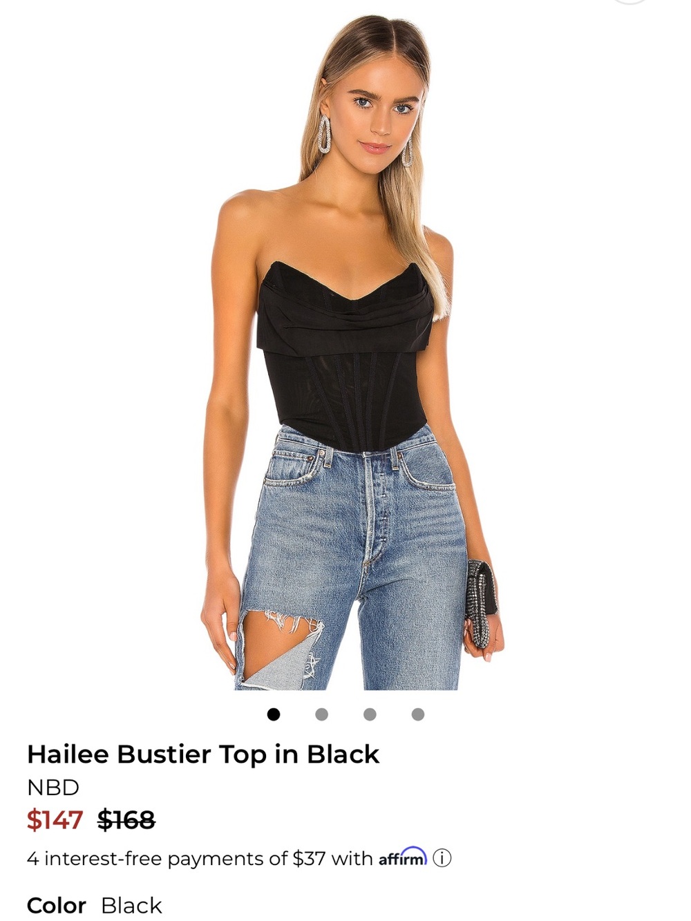 NBD REVOLVE Hailee Draped Bustier Top